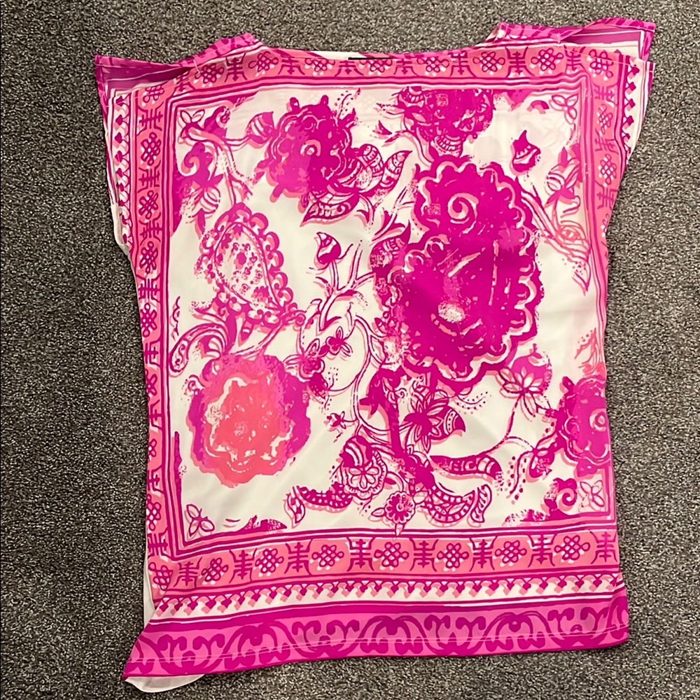 The Limited Vibrant Pink and White Floral Small Top